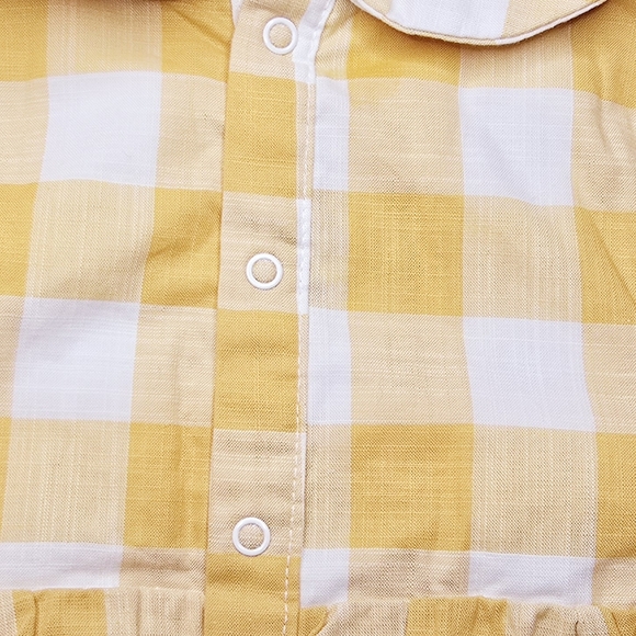 🍁🎃 12 month NWOT Sunflower yellow Gingham onesie.  Cat & Jack. - Picture 6 of 9